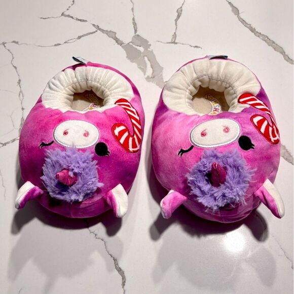 Squishmallows | Girls Plush Slippers Unicorn Pink Purple Tie dye Size 13/1 - Picture 1 of 8